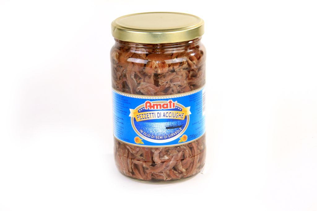 ACCIUGHE PEZZI O/GIRASOLE X1,7kg AMATI