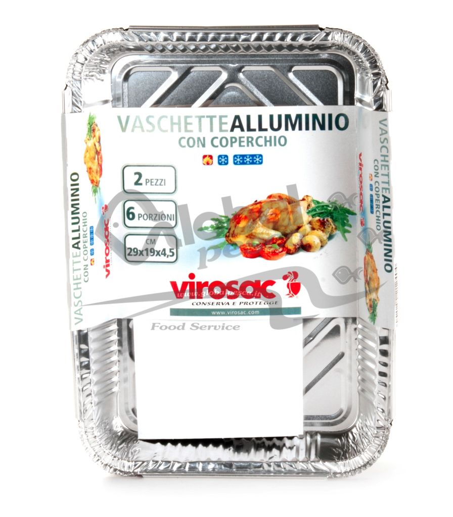 VASSOIO ALLUMINIO 6 PORZIONI X48 PEZZI CON COPERC