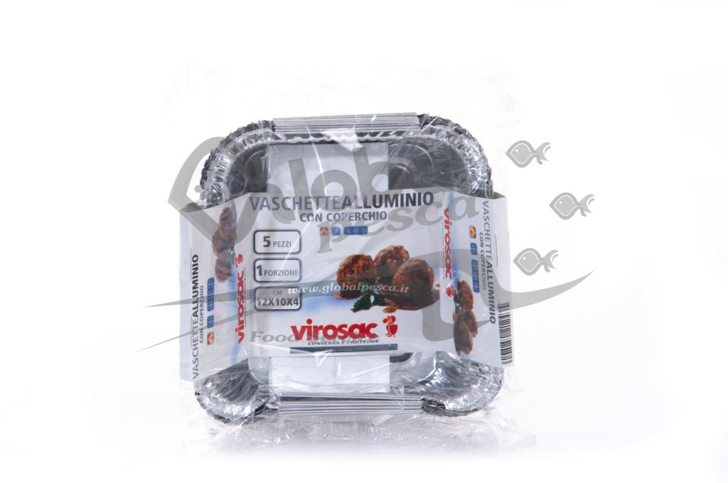 VASSOIO ALLUMINIO 1 PORZIONE X120PEZZI CON COPERC