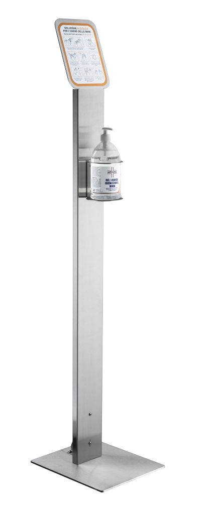COLONNA PORTA DISPENSER ACCIAIO INOX